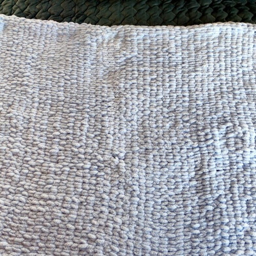 Chunky wool handmade blue blanket new