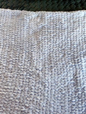 Chunky wool handmade blue blanket new