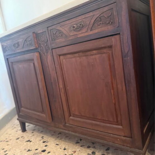 Antique buffet with marble top used