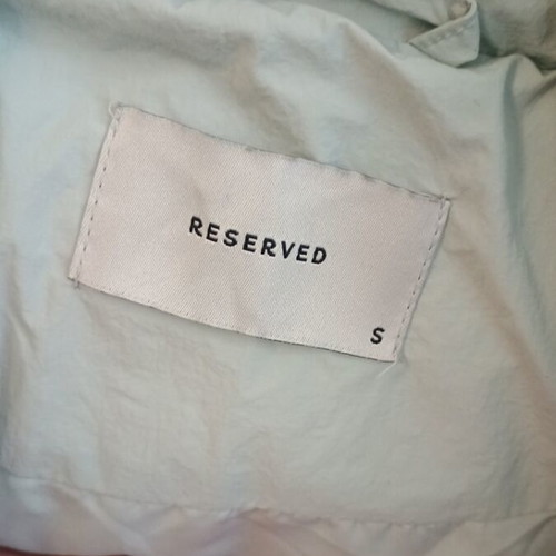 Reserved puffy mid-calf jacket, blue, size S