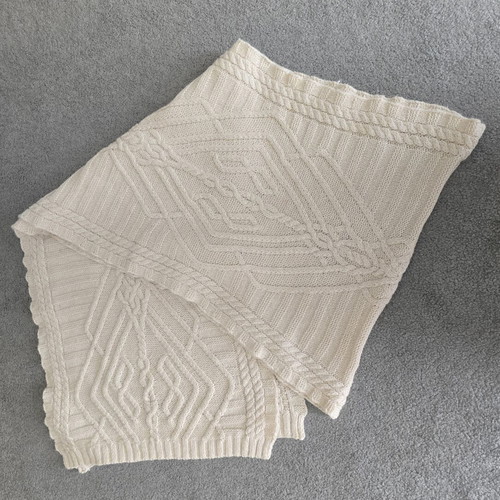 Knitted white scarf H&M used, beige