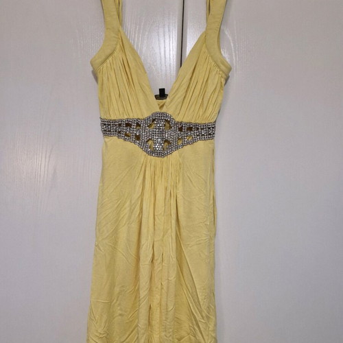 Sky dress like new, yellow with stones, size M