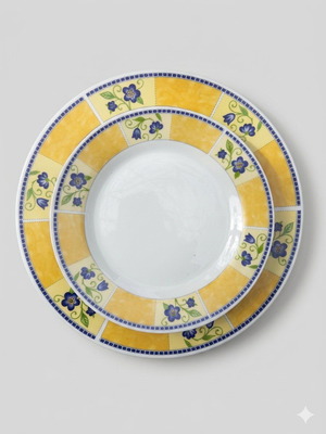 VICKO dinnerware set new with 1 large and 3 medium plates