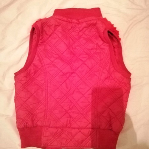 Women's red sleeveless vest with fur like new
