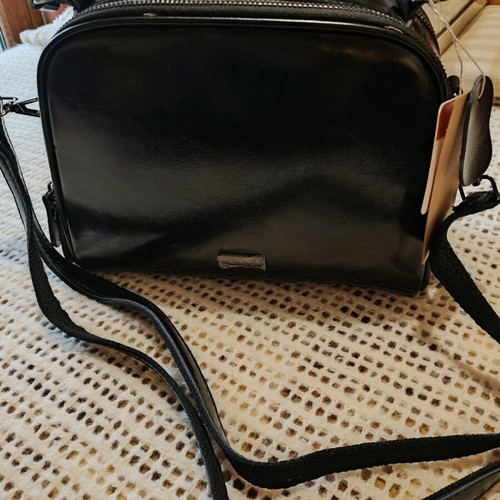 Doca black leather women's handbag new