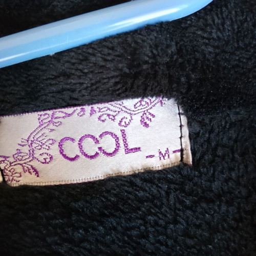 Cool women's cotton fleece bathrobe, size M, black
