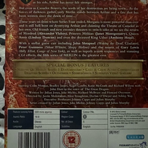 Merlin Complete Season 5 Blu-Ray like new
