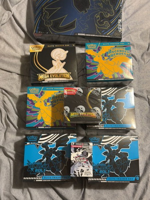 Κάρτες Pokemon καινούργιες, διάφορα Elite Trainer Boxes και σετ