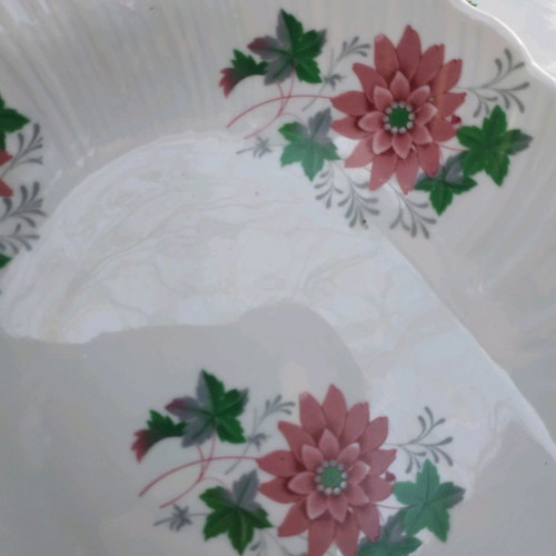 Porcelain dish set used, 2 serving plates with marks