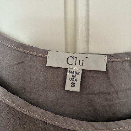 Clu 100% Silk Gray Asymmetric Panel Slip Dress S, Like New