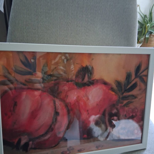 Painting "Pomegranate" in 20×30cm frame, signed