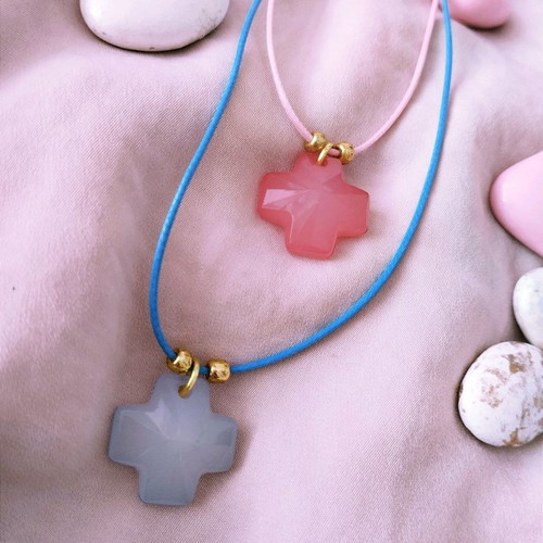 Handmade baptism witness necklaces with cross pendant new
