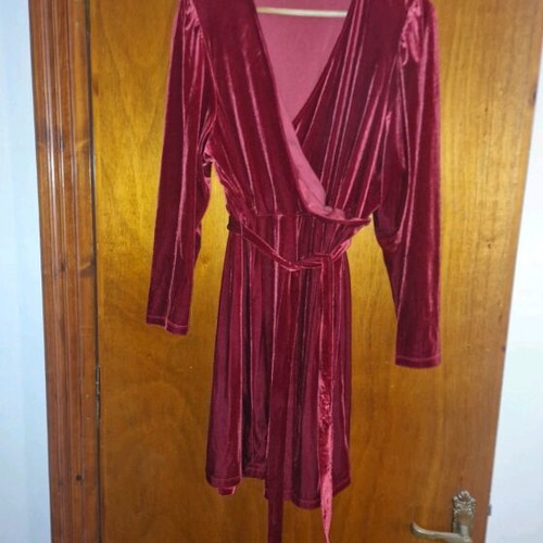 Βελούδινο φόρεμα Marks & Spencer κόκκινο νέο μέγεθος 5XL