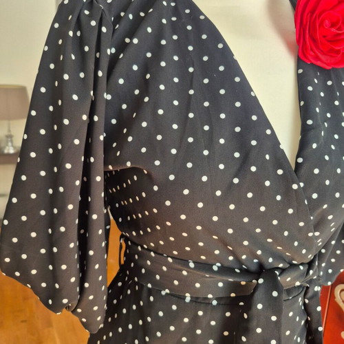 Polka Dot Midi Dress like new, black and white, size S