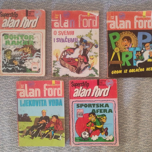 Alan Ford comic books used, set of 5 foreign language