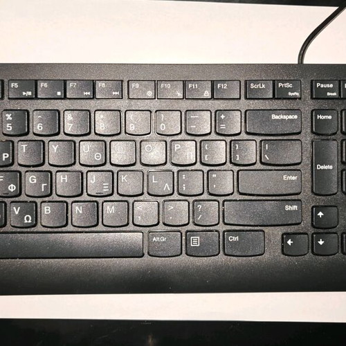Lenovo Wired USB Keyboard Black Greek KU-1601 like new