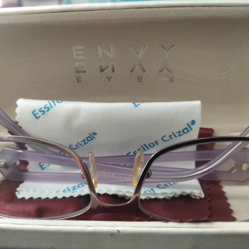 Envy Computer Glasses like new, purple and silver frame, blue light filter