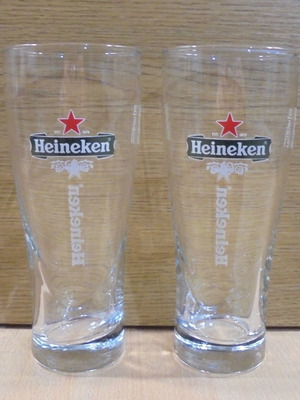 Heineken μπίρα σετ 2 μεταχειριστικών διαφημιστικών ποτηριών 0.3l
