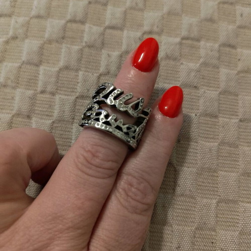 Just Cavalli ring with zircon stones, like new, silver size 56-58