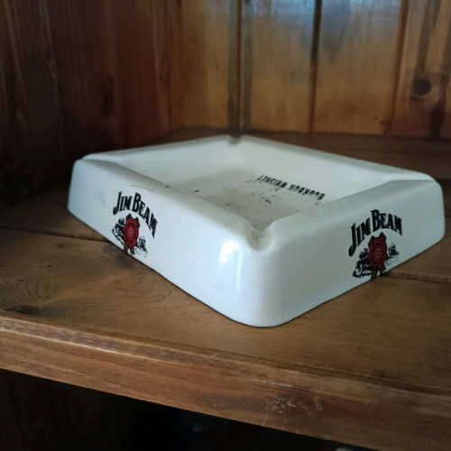 Jim Beam ceramic ashtray used