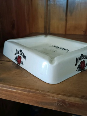 Jim Beam ceramic ashtray used