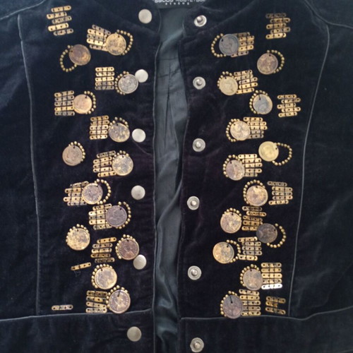 Vintage velvet jacket Vassilios Kostetsos like new, black with gold