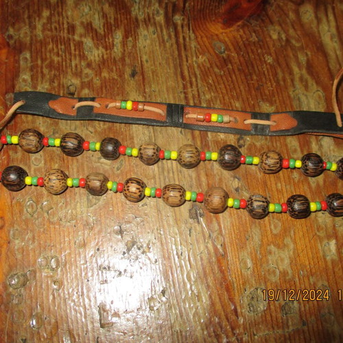 Woodstock 1969 hippie necklace used with leather bracelet gift