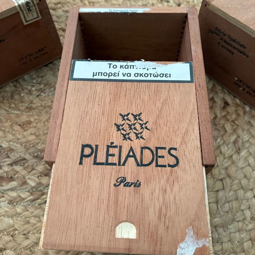 Συλλεκτικά ξύλινα κουτιά πούρων Pleiades Paris σαν καινούργια, πακέτο 4