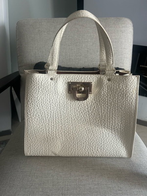 DKNY handbag like new, white and beige