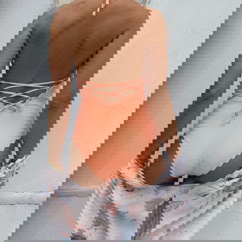 Цял бански Watercult като нов, размер M, розов оранжев