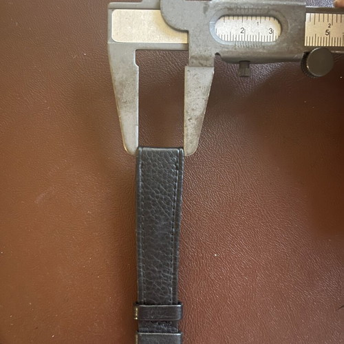 Omega vintage leather watch strap used, black, 17mm
