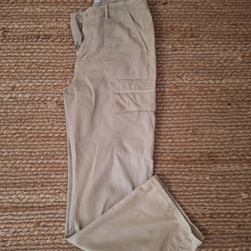 Zara women's cargo pants beige size L like new high waist