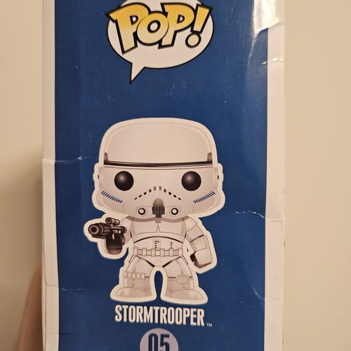 Stormtrooper #05 First Release Large Font Funko Pop used with box damage