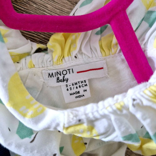 Minoti baby dress like new with lemons size 3-9 months