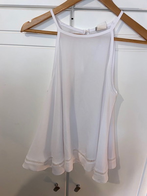 Top white used Danoff one size with perforated details
