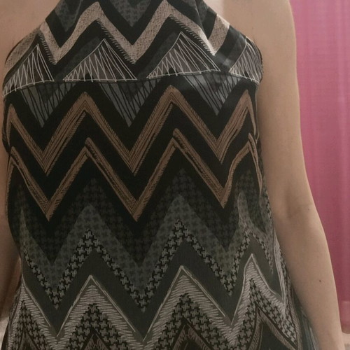 Le Vertige off-shoulder blouse like new, gray and beige