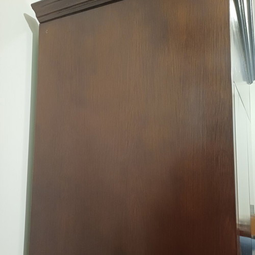 Handmade wooden gun cabinet with 26 slots, felt lining and interior light