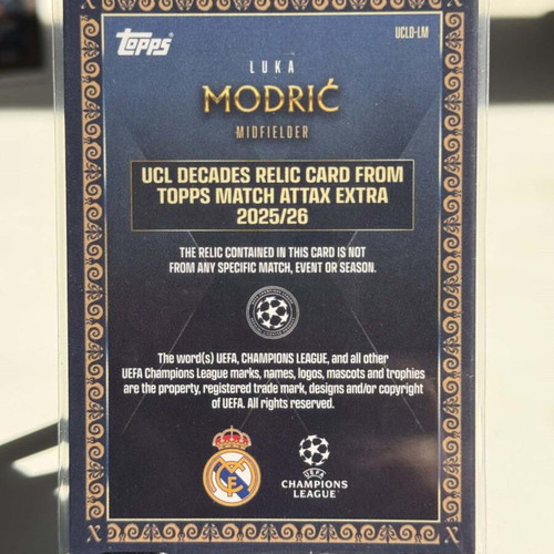 Luka Modrić UCL Decades Relic 2010–2020 Topps Match Attax Extra 2025/26 new