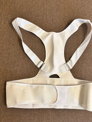 Back strap used Large for correct posture, white