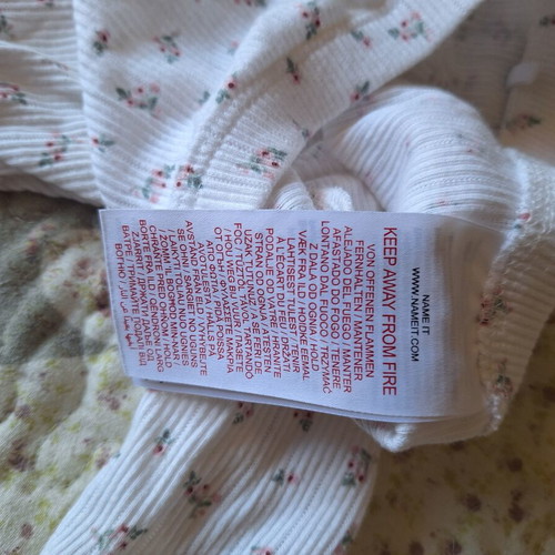 Name It Baby Floral White Cotton Leggings like new