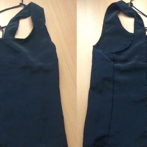 Black backless top new with laces on the back
