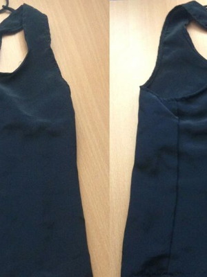 Black backless top new with laces on the back