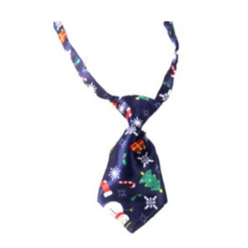 Christmas tie for dog and cat new, blue with decorations