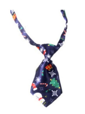 Christmas tie for dog and cat new, blue with decorations