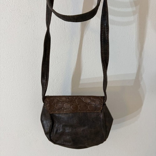 Leather Mini Bag crossbody brown like new, 90s forest fairy style
