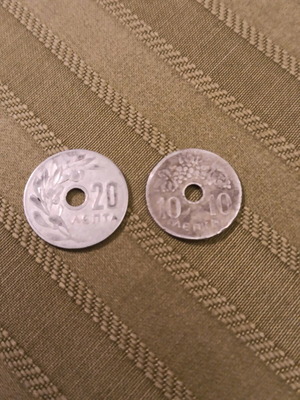 20 Lepta 1954 and 10 Lepta 1950 coins used