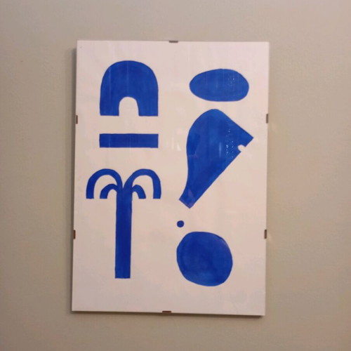 Blue Palm acrylic on paper new 30x42cm