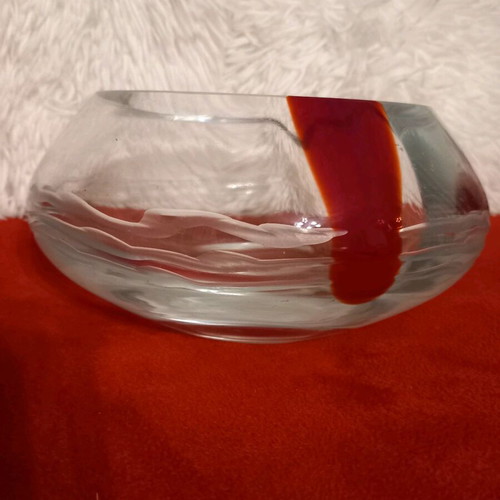 Vintage Krosno fondue bowl like new solid crystal