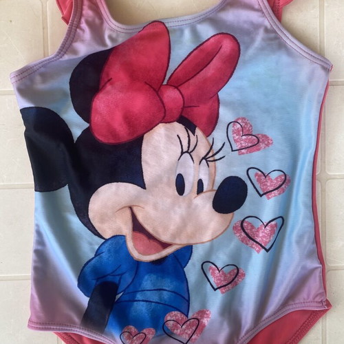 Disney Minnie Kids' Swimsuit like new, ruffled straps, ages 7-8