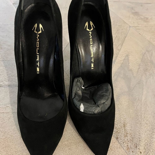 Mourtzi pumps like new, size 38, black suede, 12cm heel